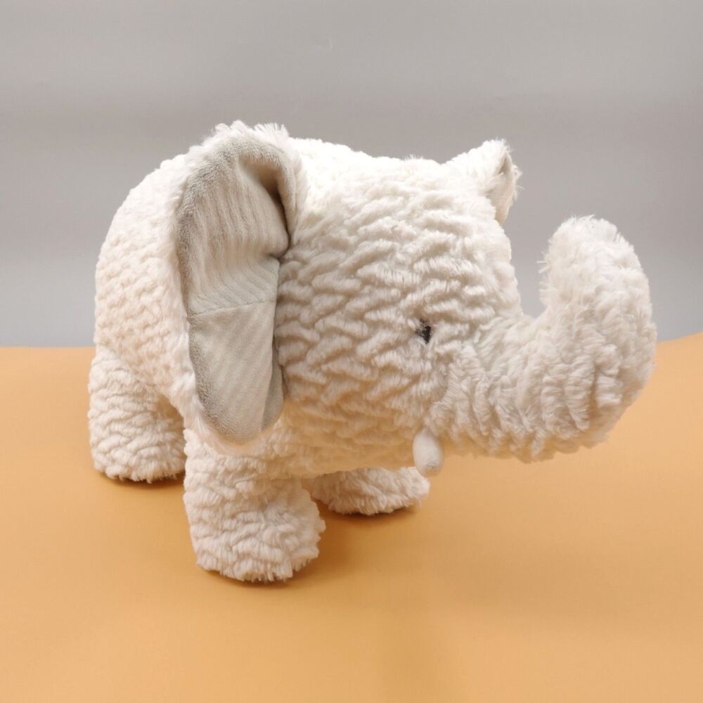 Mary Meyer Afrique Elephant White Plush Toy Ribbed Nursery 15" Stuffed Animal - Picture 4 of 9